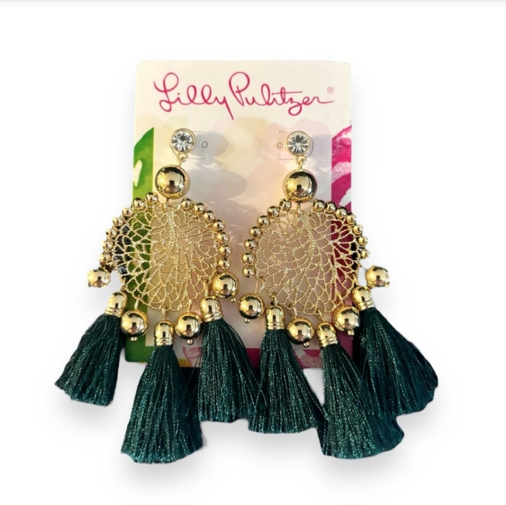 LILLY PULITZER Sea Dreamer Earrings Botanical Green